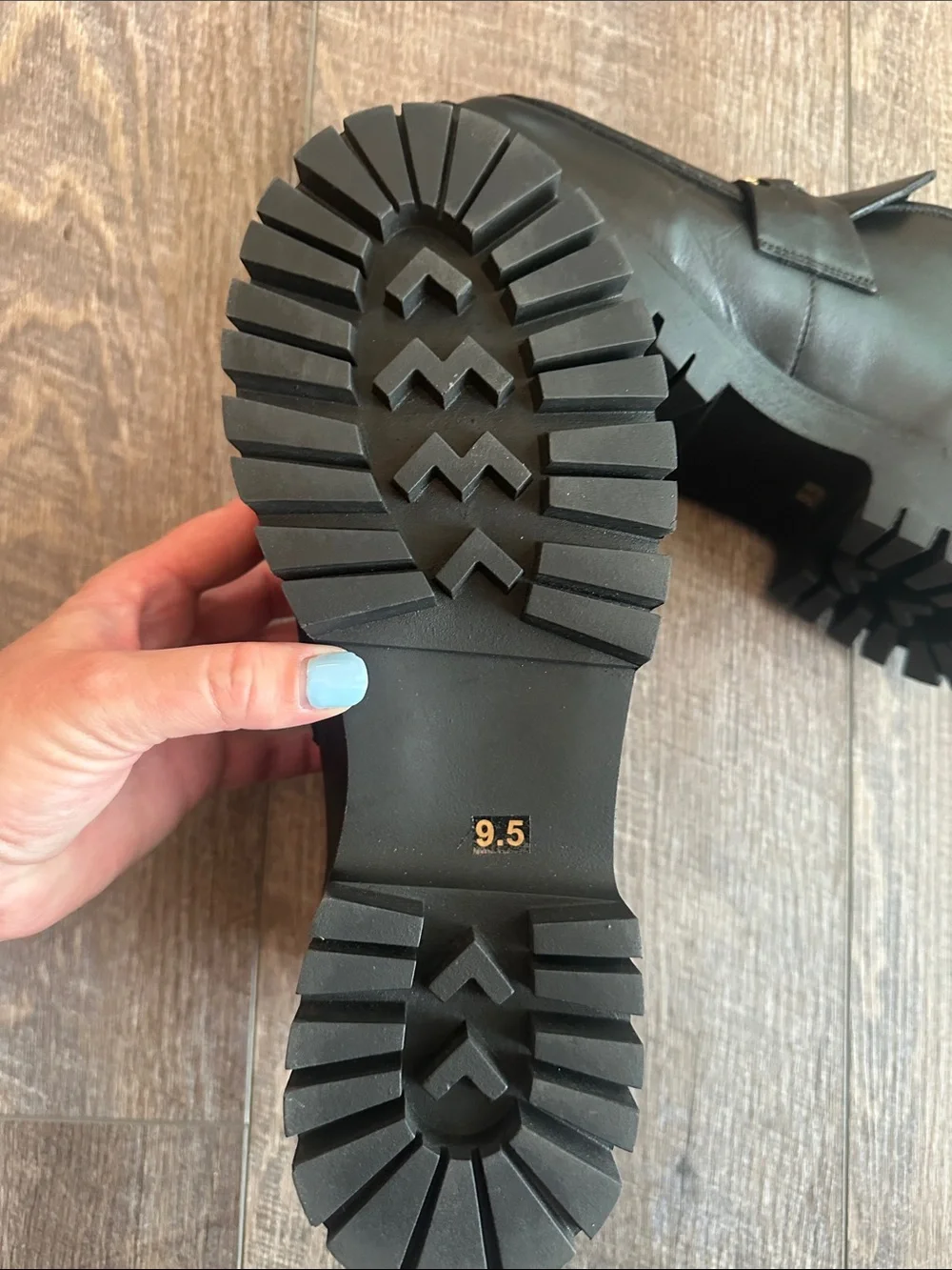 Steve Madden Black Leather Ankle Loafers with Gold Hardware